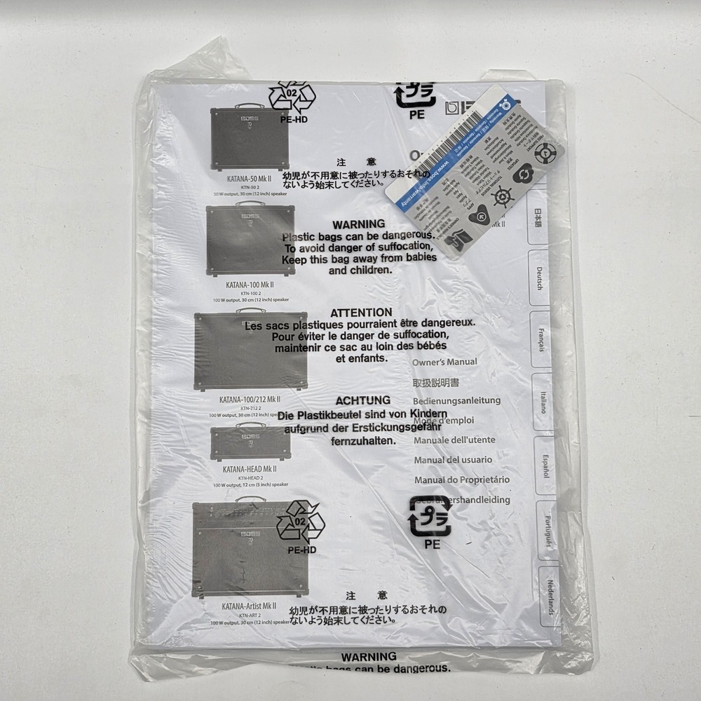 Boss Katana MKII 50 100 100/212 Mark II Artist Head Owners Manual New Sealed